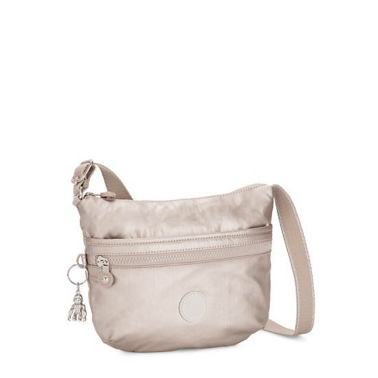 Kipling Arto Small Metallic Crossbody Väska Beige | SE 2131NW